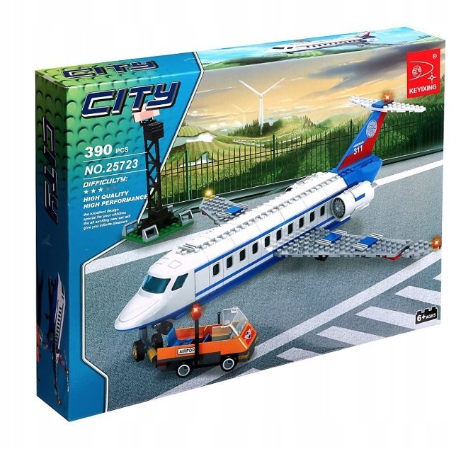 KLOCKI KONSTRUKCYJNE ZESTAW SAMOLOT PASAŻERSKI LOTNISKO 390 ELEMENTÓW