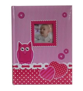 ALBUM DZIECKA dziecięcy szyty na 200 zdjęć 10x15 cm. z opisem AF różowy - Albumy fotograficzne - miniaturka - grafika 1