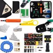 Narzędzia sieciowe - TESTER KABLI RJ45 ZACISKARKA NARZEDZIA LAN W ETUI KOSTKA ZŁĄCZE HERMETYCZNE - miniaturka - grafika 1