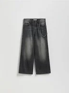 Spodnie i spodenki dla chłopców - Reserved - Jeansy baggy - czarny - miniaturka - grafika 1