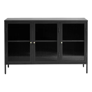 Czarna metalowa witryna 132x85 cm Bronco – Unique Furniture - Witryny - miniaturka - grafika 1