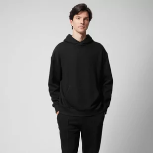 Męska bluza dresowa oversize nierozpinana z kapturem Outhorn OTHWSS24TSWSM1169 - czarna - Bluzy sportowe męskie - miniaturka - grafika 1