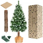 Choinki - Choinka sztuczna na pniu 180 cm świąteczne drzewko, sosna diamentowa ośnieżona - miniaturka - grafika 1