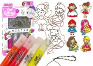 Zabawki kreatywne - Witraże Zawieszki Do Malowania Zastygająca Farba Księżniczki 6 szt. - miniaturka - grafika 1