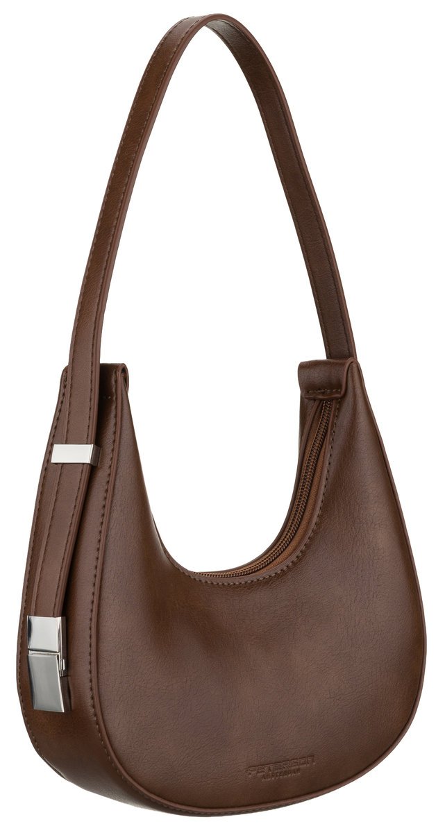 Torebka damska Peterson listonoszka bagietka elegancka modna baguette ze skóry eko brązowa