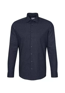 Seidensticker Męska koszula biznesowa – slim fit – łatwa do prasowania – kołnierz Kent – długi rękaw – 100% bawełna, granatowy, 40 - Koszule męskie - miniaturka - grafika 1