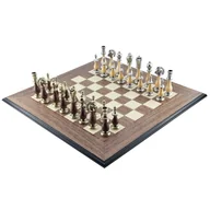 Gry planszowe - Szachy Italfama Staunton Metalowo-Drewniane + Plansza Ferrer Orzech 50Cm - miniaturka - grafika 1