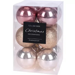 Zestaw ozdób bożonarodzeniowych Agira 12 szt., różowy, śr. 6 cm - Ozdoby bożonarodzeniowe Zestaw ozdób bożonarodzeniowych Agira 12 szt., różowy, śr. 6 cm - Ozdoby bożonarodzeniowe - miniaturka - grafika 1