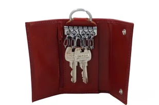 Etui skórzane na klucze / portfel - Czerwone - Etui na klucze - miniaturka - grafika 6