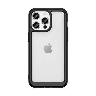 Wzmocnione etui z elastyczną ramką do iPhone 15 Pro Max Outer Space - czarne - Etui i futerały do telefonów - miniaturka - grafika 1