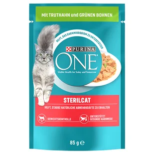Purina One Sterilised, 6 X 85 G - Indyk Z Zieloną Fasolką - Mokra karma dla kotów - miniaturka - grafika 2