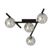 Lampy sufitowe - Emibig Lighting czarny krótki żyrandol szklane kule SMART 4 BLACK/GRAFIT 1104/4 nowoczesna lampa sufitowa do sypialni 1104/4 - miniaturka - grafika 1