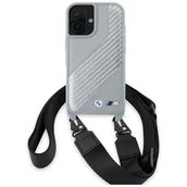 Etui i futerały do telefonów - BMW BMHCP16S23PSCCG iPhone 16 6.1"        szary/grey hardcase M Edition Carbon Stripe & Strap - miniaturka - grafika 1