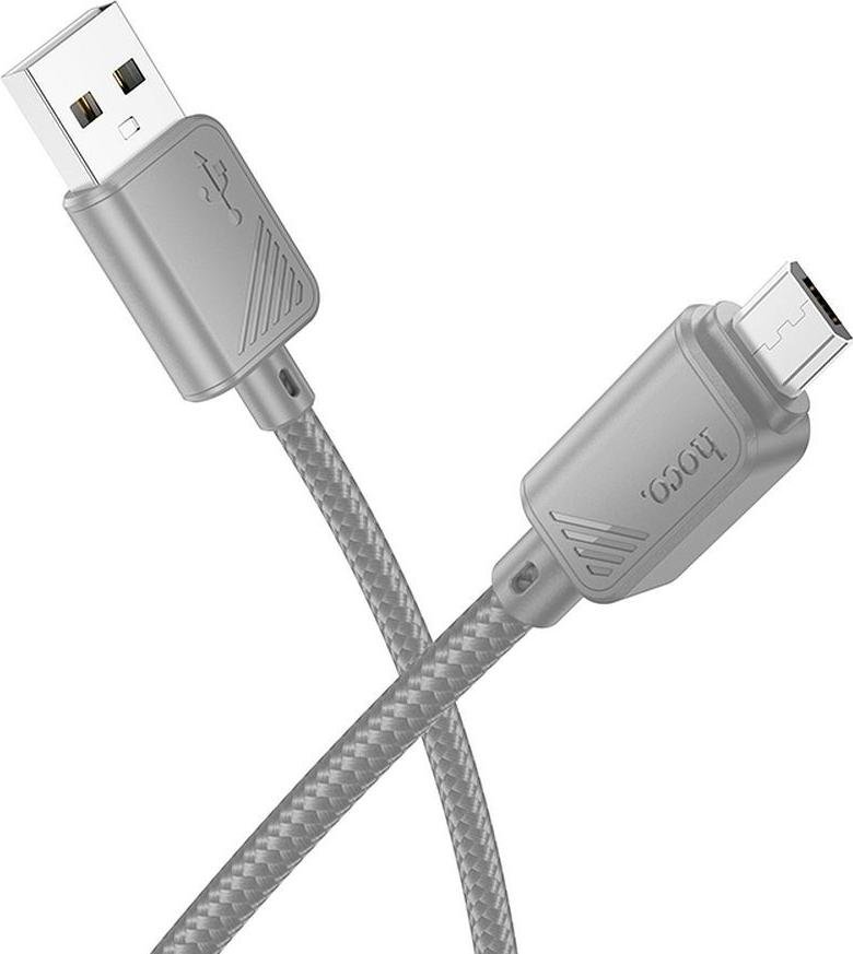 Kabel USB A do Micro USB Hoco 2,4A 1 m X113 szary