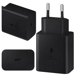 Ładowarka Sieciowa oryginalna Samsung EP-TA845 Szybkie Ładowanie Fast Charge 45W Czarna - Ładowarki do telefonów - miniaturka - grafika 1