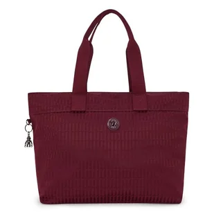 Kipling Elevated Jacquard Colissa Up Shopper Bag 50 cm Komora na laptopa czerwony - Torebki damskie - miniaturka - grafika 1