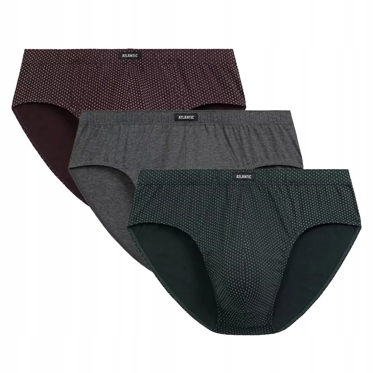 SLIPY MĘSKIE bawełniane klasyczne 3-pack 3MP-202 wygodne Atlantic *L