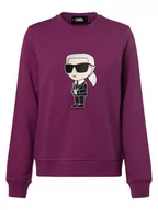 Bluzy damskie - KARL LAGERFELD - Damska bluza nierozpinana, lila - miniaturka - grafika 1