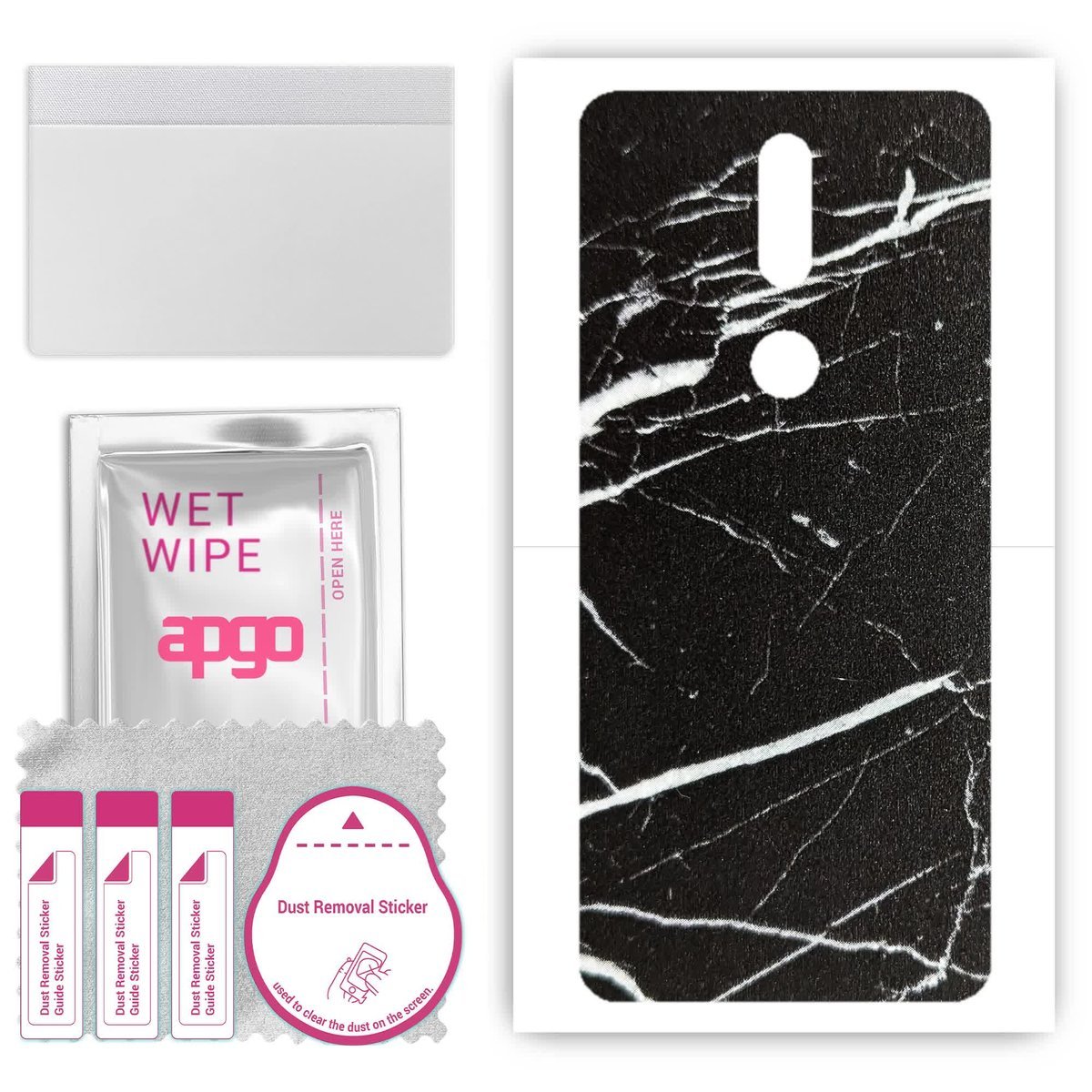 Folia naklejka skórka strukturalna na TYŁ do Nokia 2.4 - Marmur Ciemny - apgo SKINS