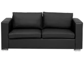 Sofy i kanapy - Beliani Sofa 3-osobowa ekoskóra czarna HELSINKI 13181 - miniaturka - grafika 1