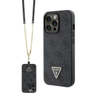 Etui i futerały do telefonów - Etui Guess GUHCP13LP4TDSCPK na iPhone 13 Pro / 13 - czarne Crossbody 4G Metal Logo - miniaturka - grafika 1