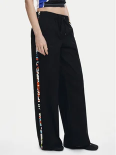 Desigual Spodnie materiałowe Paisley 25SWPW19 Czarny Regular Fit - Spodnie damskie - miniaturka - grafika 1