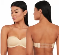 Biustonosze - BARDOTKA STANIK BIUSTONOSZ GŁADKI SILIKONOWY TYŁ MAX PUSH-UP BEZSZWOWY - miniaturka - grafika 1