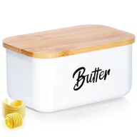 Inne naczynia kuchenne - MASELNICZKA STALOWA MASELNICA BIAŁA POJEMNIK NA MASŁO VILDE 259630 - miniaturka - grafika 1