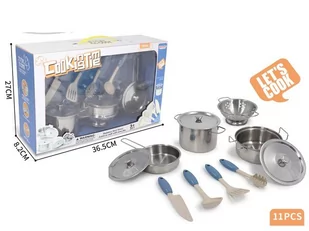 Metalowy zestaw kuchenny 11 el. - Icom - Zabawki AGD - miniaturka - grafika 1