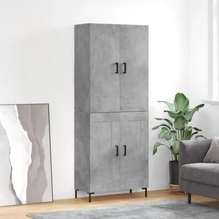 vidaXL Witrynka, szarość betonu 69,5x34x180 cm materiał drewnopochodny - Witryny - miniaturka - grafika 1