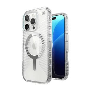 Speck Presidio Przezroczyste etui na telefon iPhone 16 Pro, smukłe, przezroczyste/chromowane, kompatybilne z MagSafe, z ochroną przed upadkiem 4 m - Etui i futerały do telefonów - miniaturka - grafika 1