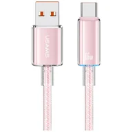 Kable USB - Kabel USAMS Cloud Series US-SJ658 6A USB-A do USB-C 1,2m różowy - miniaturka - grafika 1