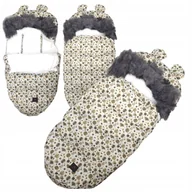 Śpiworki dla dzieci - ŚPIWOREK DO WÓZKA FOTELKIKA GONDOLI Z USZAMI niemowlęcy 100cm ocieplany - miniaturka - grafika 1