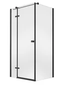 Kabiny prysznicowe - Czarna kwadratowa kabina prysznicowa 90x90 lewa Pixa Black Besco - miniaturka - grafika 1