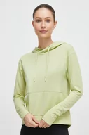 Bluzy damskie - Helly Hansen bluza sportowa Lifa Tech damska kolor zielony z kapturem gładka - miniaturka - grafika 1