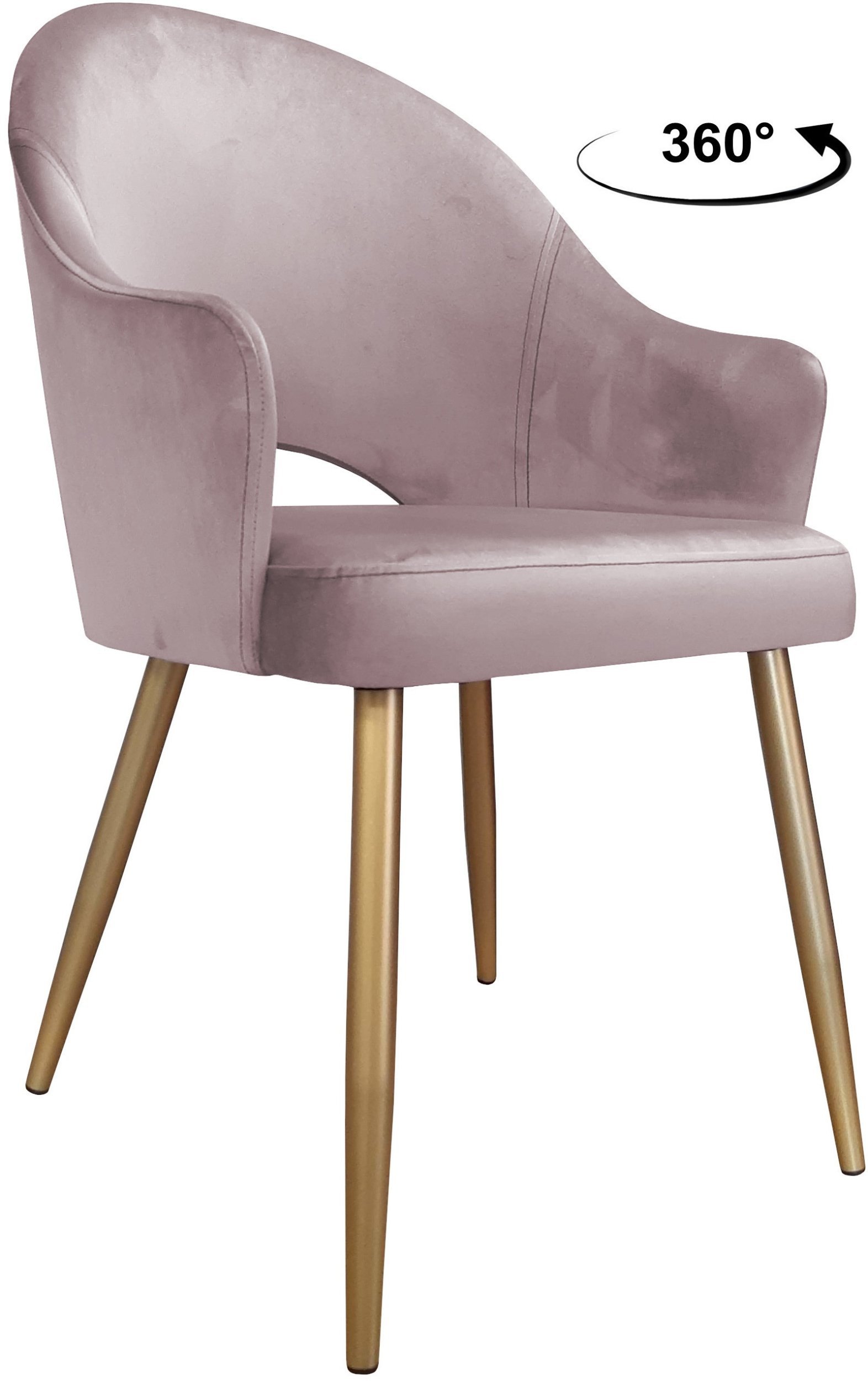 Krzesło obrotowe Velvet podstawa złota MG55