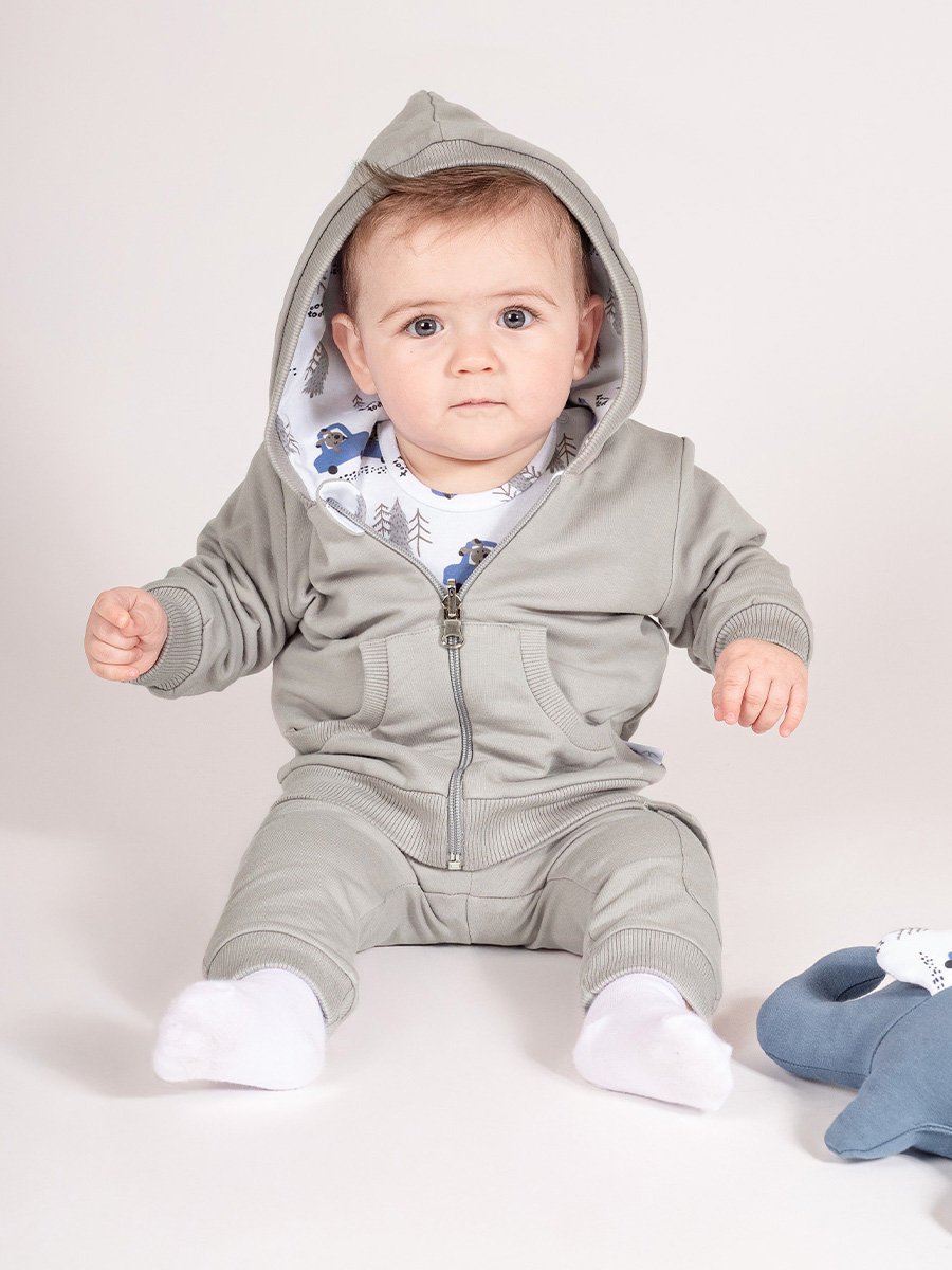 Chłopięca bluza dwustronna szara Nicol,r.68