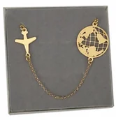 Naszyjniki - Naszyjnik samolot kula ziemska ziemia srebro 40cm - miniaturka - grafika 1