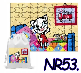 PUZZLE 70 EL. UKŁADANKA PREZENT KOTKI KOTY BAJKI + WORECZEK Z NADRUKIEM - Puzzle - miniaturka - grafika 1