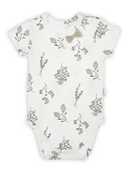 Body dla niemowląt - Niemowlęce body z krótkim rękawem rośliny kremowe Nicol,r.80 - miniaturka - grafika 1