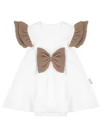 Body dla niemowląt - Dziewczęce Sukienko-body krótki rękaw Białe Nicol,r.86 - miniaturka - grafika 1