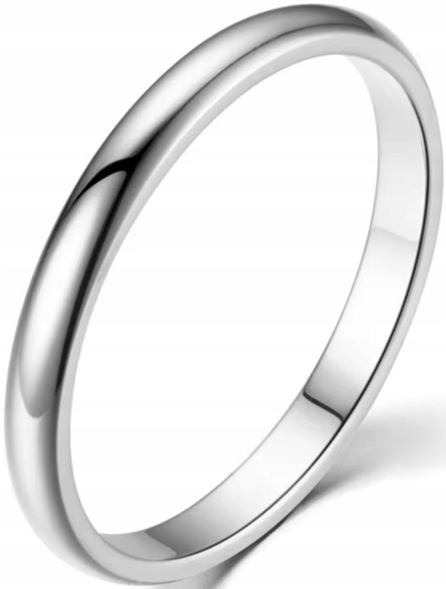 Srebrna Obrączka Elegancka Stylowa Pierścionek Stal Szlachetna