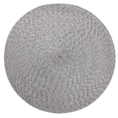 Obrusy i serwetki - Uniglob Uniglob Podkładka stołowa Migro srebrna śr 38 cm - miniaturka - grafika 1