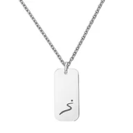 Naszyjniki - Naszyjnik podróżnika srebrny nieśmiertelnik z symbolem natury i wypraw ze stali szlachetnej DROGA - Manoki - miniaturka - grafika 1