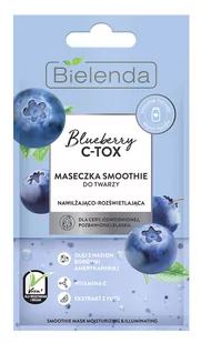 Bielenda Blueberry C-TOX Nawilżająco-rozświetlająca maska smoothie do twarzy 8g - Maseczki do twarzy - miniaturka - grafika 1