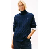 Swetry damskie - Tommy Hilfiger Wełniany golf | Loose fit - miniaturka - grafika 1