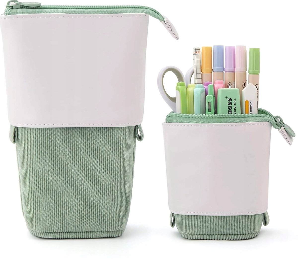 PIÓRNIK ZIELONY 2W1 PU MIĘKKI ORGANIZER SZKOLNY