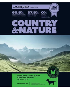 COUNTRY&NATURE Lamb with Turkey Recipe 2 kg jagnięcina z indykiem dla psów wszystkich ras  - Sucha karma dla psów - miniaturka - grafika 1