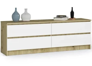 Skandynawska komoda pod telewizor dąb artisan + biały N6-D77 - Komody Skandynawska komoda pod telewizor dąb artisan + biały N6-D77 - Komody - miniaturka - grafika 1