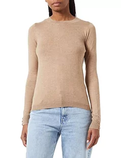 bestseller a/s Damski sweter VMSILKY LS O-Neck Blouse Boo Pullover, Silver Mink/Szczegóły: W melanż, XL - Swetry damskie - miniaturka - grafika 1